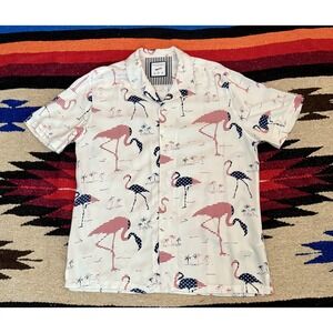 Denim‎ & Flower ricky singh mens medium Stars and stripes beach Hawaiian shirt